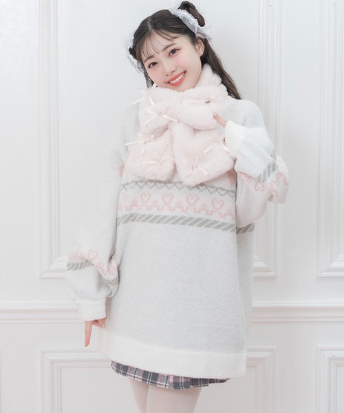 Honey Cinnamon（ハニーシナモン） マフラー FREE ホワイト レディース