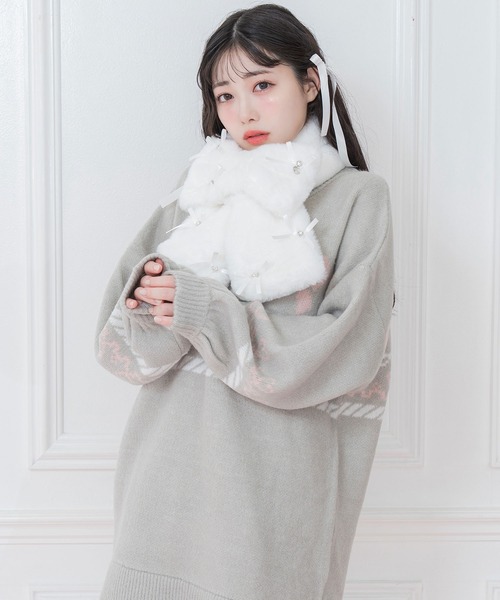 Honey Cinnamon（ハニーシナモン） マフラー FREE ホワイト レディース