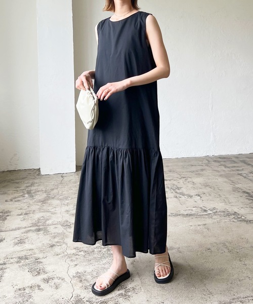 「LIAN」 ノースリーブワンピース FREE ブルー レディース_画像5