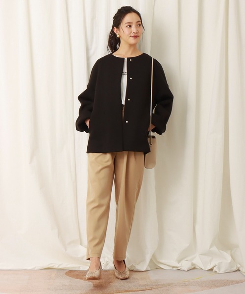 「libelle more」 「MARBLEWALTZ」ノーカラージャケット M ネイビー レディース_画像2