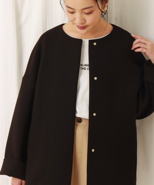 「libelle more」 「MARBLEWALTZ」ノーカラージャケット M ネイビー レディース_画像6