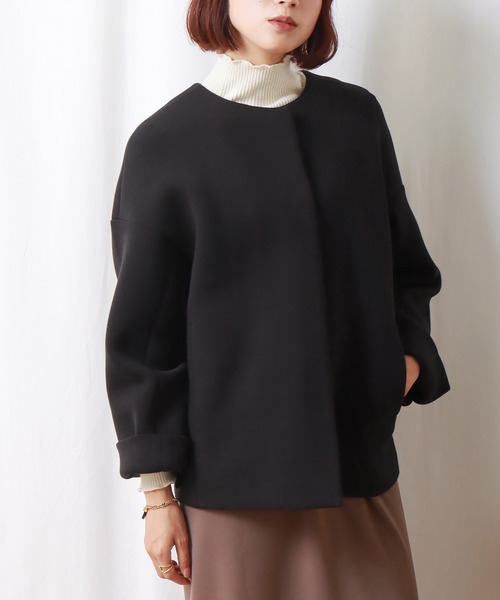 「libelle more」 「MARBLEWALTZ」ノーカラージャケット M ネイビー レディース_画像7