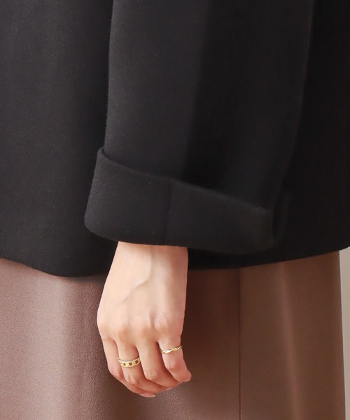 「libelle more」 「MARBLEWALTZ」ノーカラージャケット M ネイビー レディース_画像9