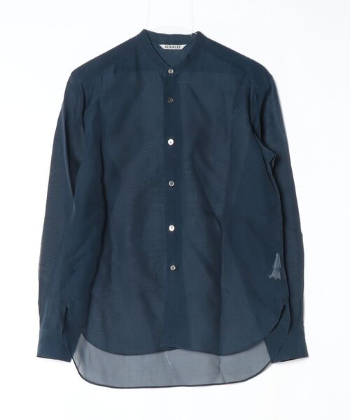 AURALEE ネイビーシルク長袖シャツ サイズ1 AURALEE ネイビーシルク長袖シャツ サイズ1