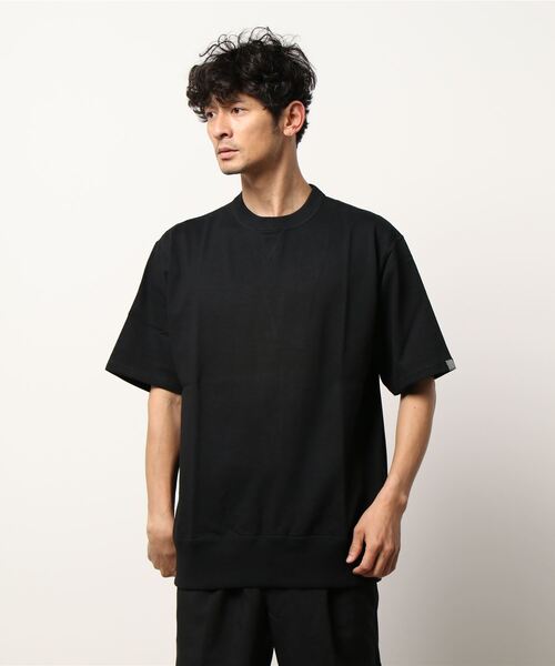 「LOOPWHEELER」 半袖Tシャツ LARGE ブラック メンズの画像