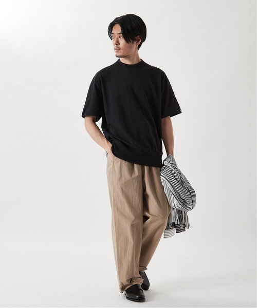 「LOOPWHEELER」 半袖Tシャツ LARGE ブラック メンズの画像