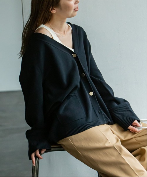 NOBLE（ノーブル） ニットカーディガン FREE ブラック レディース