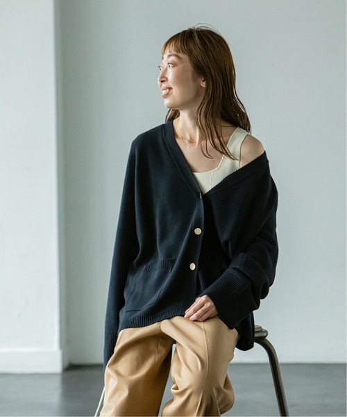 「NOBLE」 ニットカーディガン FREE ブラック レディース_画像6