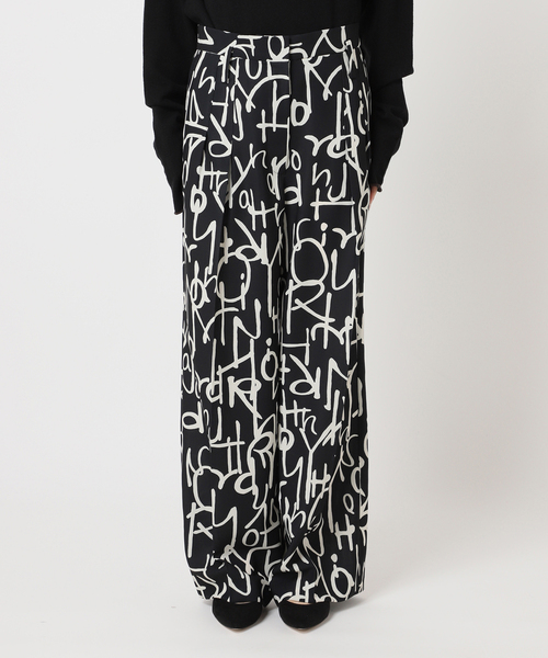 HARDY NOIR LONESS PRINT パンツ　スピックアンドスパン HARDY NOIR（アルディーノアール） パンツ HARDYプリント2タックパンツ