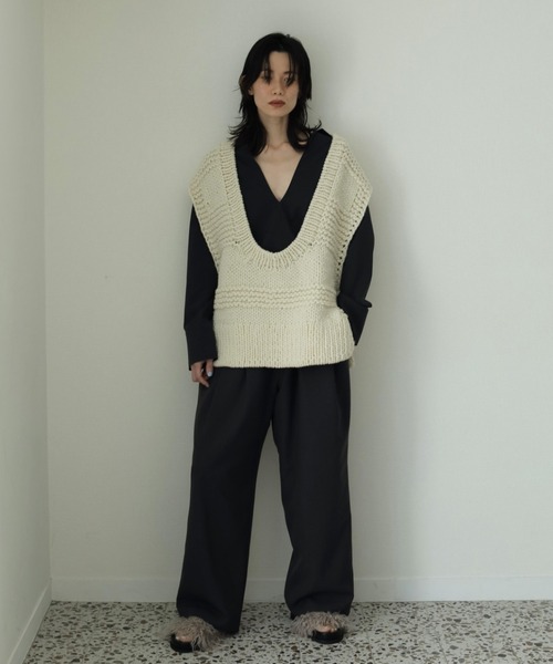 「anuke」 パンツ 38inch グレー レディース_画像2
