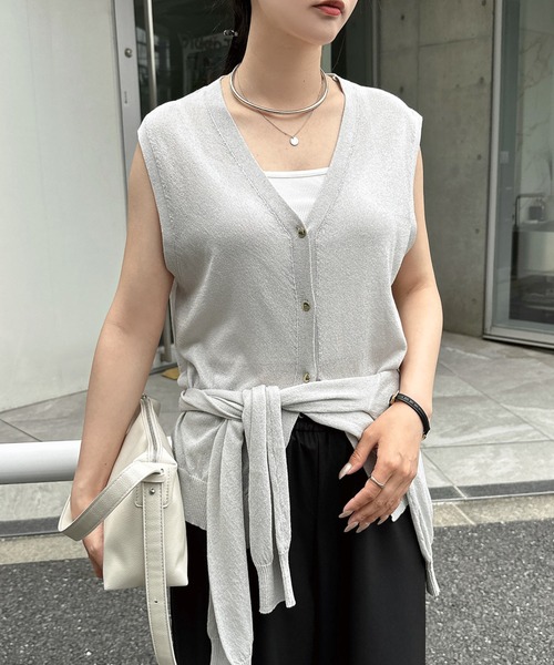 andme（アンドミー） カーディガン UVカット接触冷感ノースリーブ