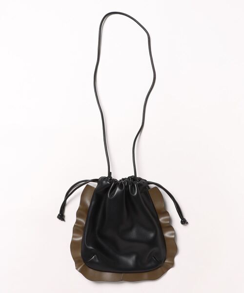 極美品 LANVIN ブラックショルダーバッグ LANVIN en Bleu ラルム マルチショルダー ブラック -waja bazar - 海外