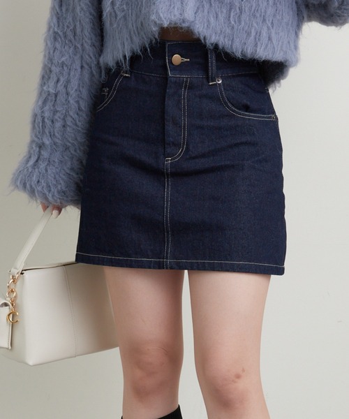 Chico（チコ） デニムスカート 1 ネイビー レディース : ZOZOTOWN