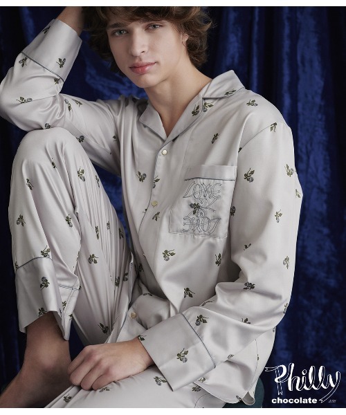 PEACH JOHN（ピーチジョン） パジャマ メンズ肌側起毛プリントサテン