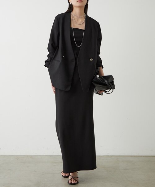 Loungedress（ラウンジドレス） ジャケット ノーカラージャケット 麻調