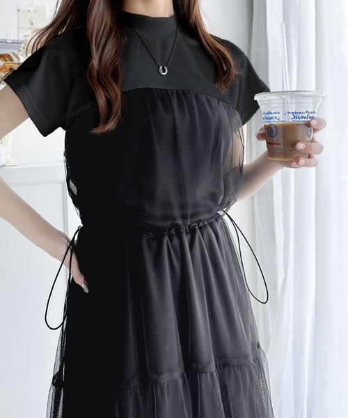 「classicalelf」 半袖ワンピース MEDIUM ブラック×ブラック レディース_画像2