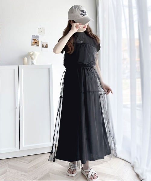 「classicalelf」 半袖ワンピース MEDIUM ブラック×ブラック レディース_画像3