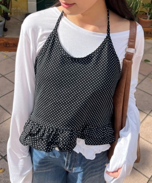 Kastane（カスタネ） tシャツ ドットフリルキャミSET レディース 
