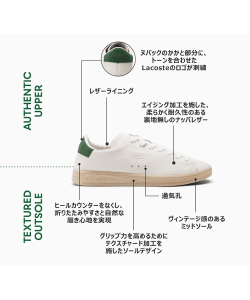 「LACOSTE」 ローカットスニーカー 24.0cm オフホワイト レディース_画像7