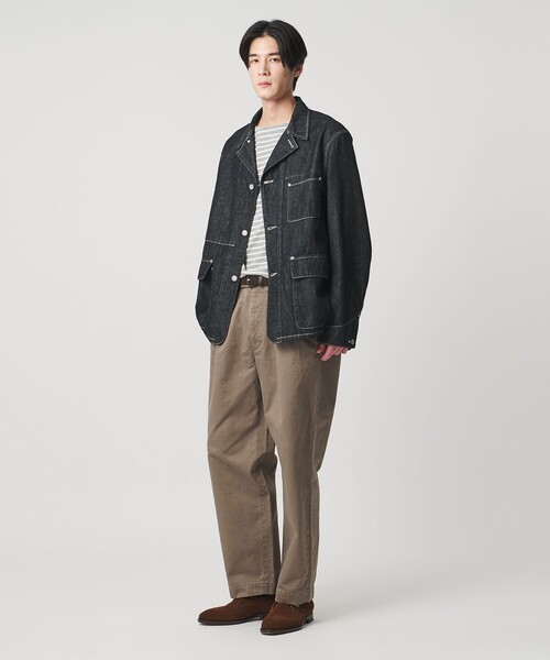 ワイドパンツ チノパン 「別注」「SCYE BASICS」ウォッシュド チノ パンツ メンズの画像