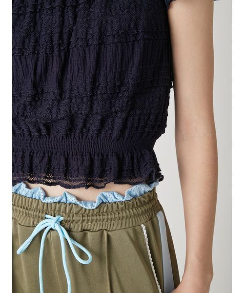 LILY BROWN（リリーブラウン） tシャツ 2wayシャーリングトップス 