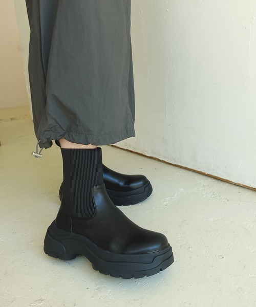 「NEUE THE MARKET」 ショートブーツ 25cm ブラック レディース_画像6