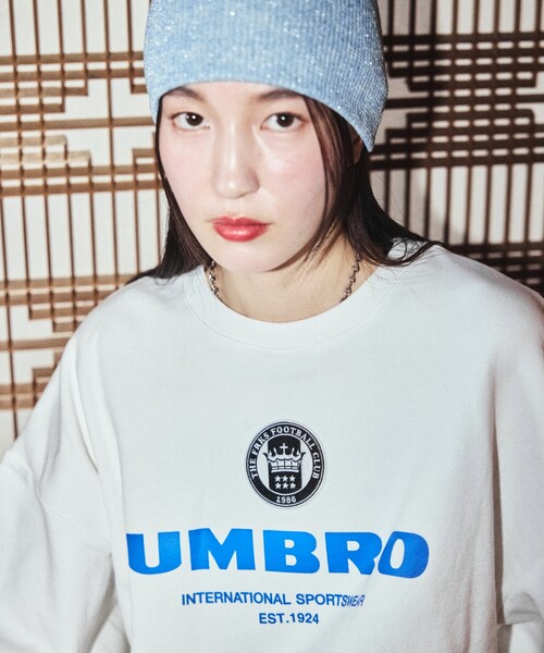 UMBRO」 スウェットカットソー FREE ネイビー レディース Amazon.co.jp