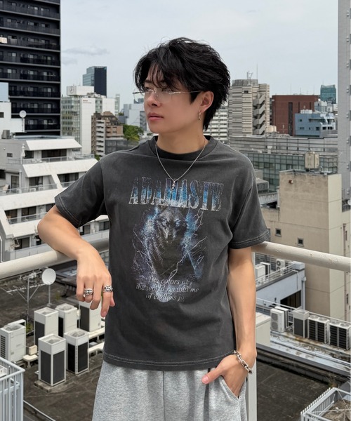 ADAMASTE tシャツ Vintage Make Short Band T-shirt - ヴィンテージ