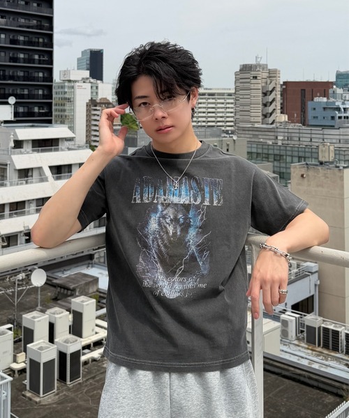 DIESEL tシャツ 短丈 ヴィンテージ加工 ADAMASTE tシャツ Vintage Make Short Band T-shirt - ヴィンテージ