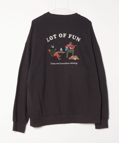 「FREAK'S STORE」 ワンポイントスウェットカットソー X-LARGE ブラック レディース_画像2