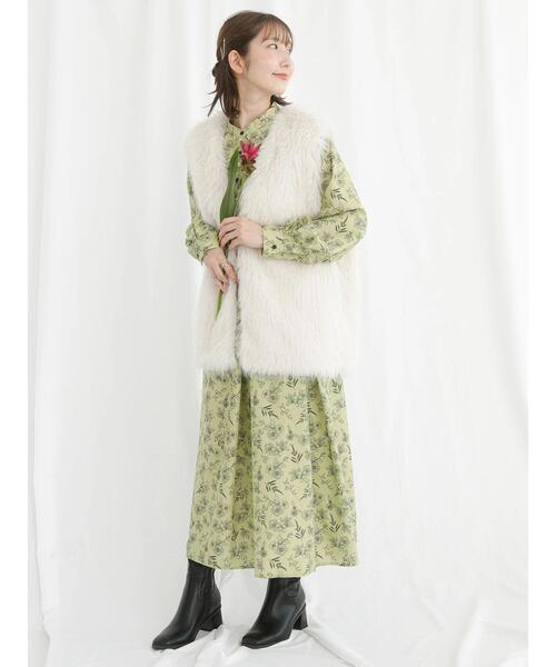 「Te chichi TERRASSE」 長袖ワンピース F ベージュ レディース_画像2