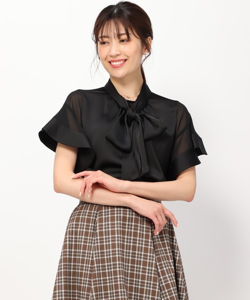 「MISCH MASCH」 半袖ブラウス フリ- ピンク レディース_画像3