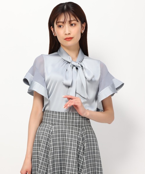 「MISCH MASCH」 半袖ブラウス フリ- ピンク レディース_画像5