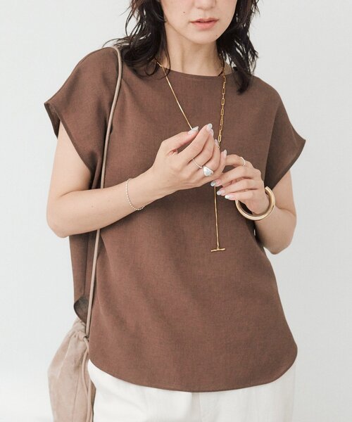 ブラウス シャツ 「セットアップ対応可能/ドライタッチ/シワになりにくい」メッシュフレンチブラウス レディースの画像