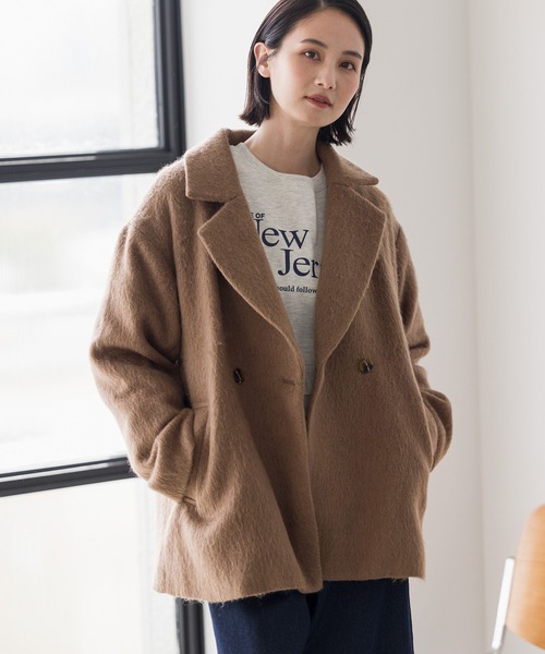 「LAKOLE」 チェスターコート MEDIUM ネイビー レディース_画像4