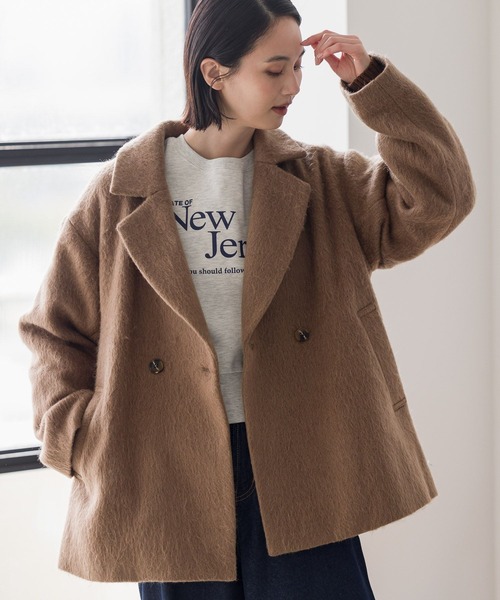 「LAKOLE」 チェスターコート MEDIUM ネイビー レディース_画像5