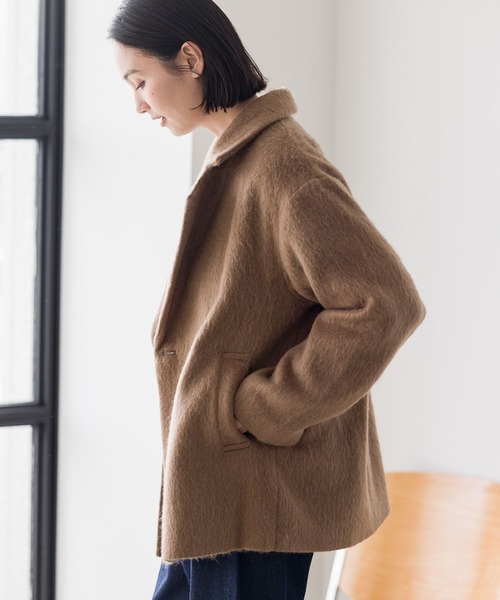 「LAKOLE」 チェスターコート MEDIUM ネイビー レディース_画像6