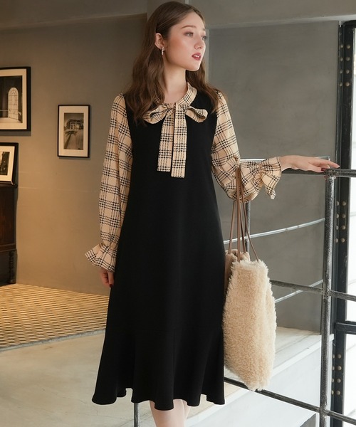 「ASTORIA ODIER」 長袖ワンピース MEDIUM ブラック レディース_画像2
