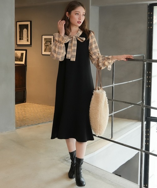 「ASTORIA ODIER」 長袖ワンピース MEDIUM ブラック レディース_画像3