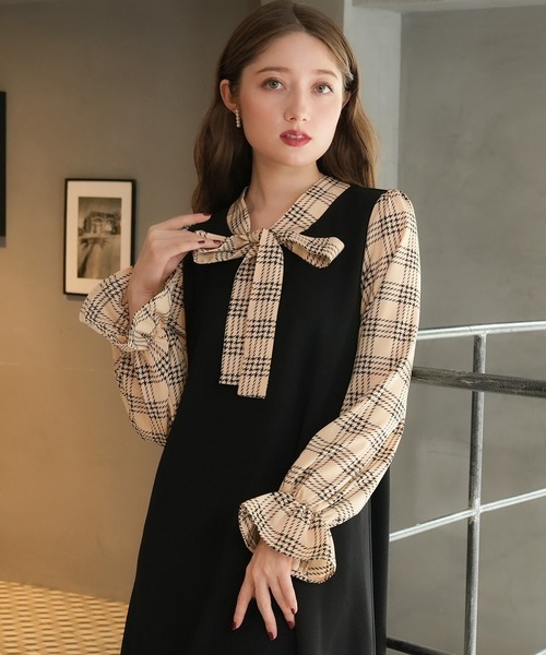 「ASTORIA ODIER」 長袖ワンピース MEDIUM ブラック レディース_画像4