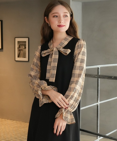 「ASTORIA ODIER」 長袖ワンピース MEDIUM ブラック レディース_画像5