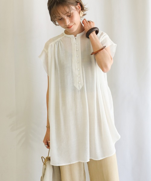 シャツ/ブラウス(半袖/袖なし) YOKO CHAN2020SS Puff-sleeve Cut-sew36 WOMENS/トップス/シャツ/ブラウス(半袖)｜THE TOKYO ONLINE STORE