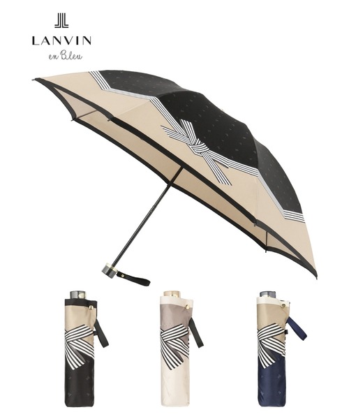 LANVIN en Bleu 新品未使用 リボン 傘 LANVIN en Bleu 傘 長傘 雨傘 ”サテンリボン” レディース : ZOZOTOWN