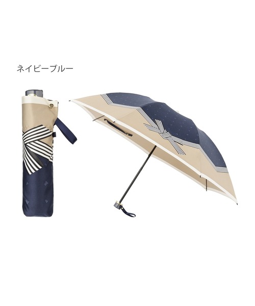 LANVIN en Bleu 折りたたみ傘 折りたたみ傘 バイカラーリボン