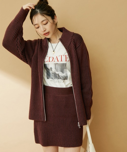 VIS（ビス） スカート 「洗える」ミニ丈タイトニットスカート