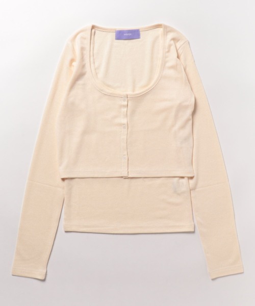 ニット セーター 「2点SET」soft touch cardigan +tank top レディース