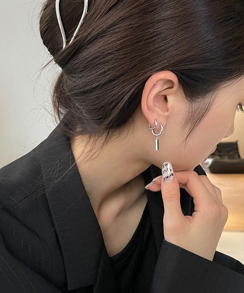 ピアス rie NO WAY ピアス バーデザインスウェイリングピアス/ペア(RZ