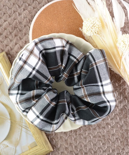 Mayree シュシュ 「float」チェック柄 ボリューム シュシュ : ZOZOTOWN