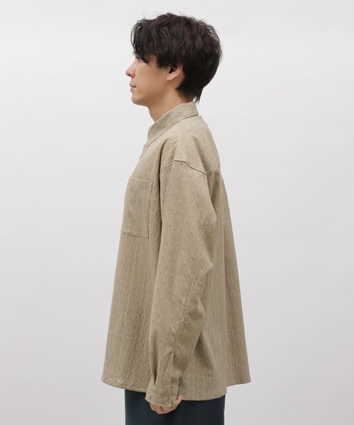 レース付きベージュ長袖Tシャツ LAKOLE シャツ レース長袖シャツ / 102726 メンズ : ZOZOTOWN