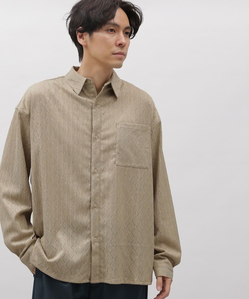 メンズ レースの装飾的 カジュアル 長袖 シャツ LAKOLE シャツ レース長袖シャツ / 102726 メンズ : ZOZOTOWN